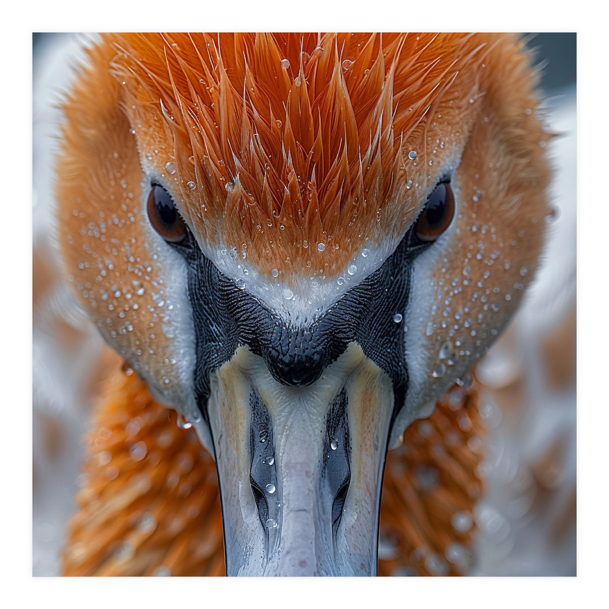 Close Up Of A Pelican's Beak With Water Droplets (Print Only)