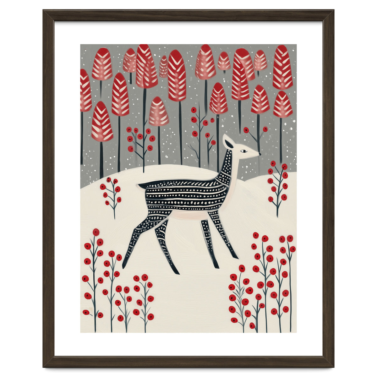 Fawn in a Winter Landscape