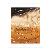 Coffee Beach, Ocean Sea Beachy Tropical Summer, Travel Painting Nature Landscape Waves People Sand (Print Only)