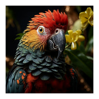 Vibrant Macaw Parrot With Red And Yellow (Print Only)