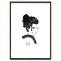 Geisha Face Red Lips