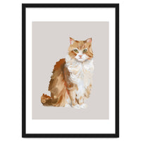 Handpainted messy oil painting of furry baby cat