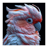 Pink Cockatoo Parrot Close Up Portrait Feather  (Print Only)