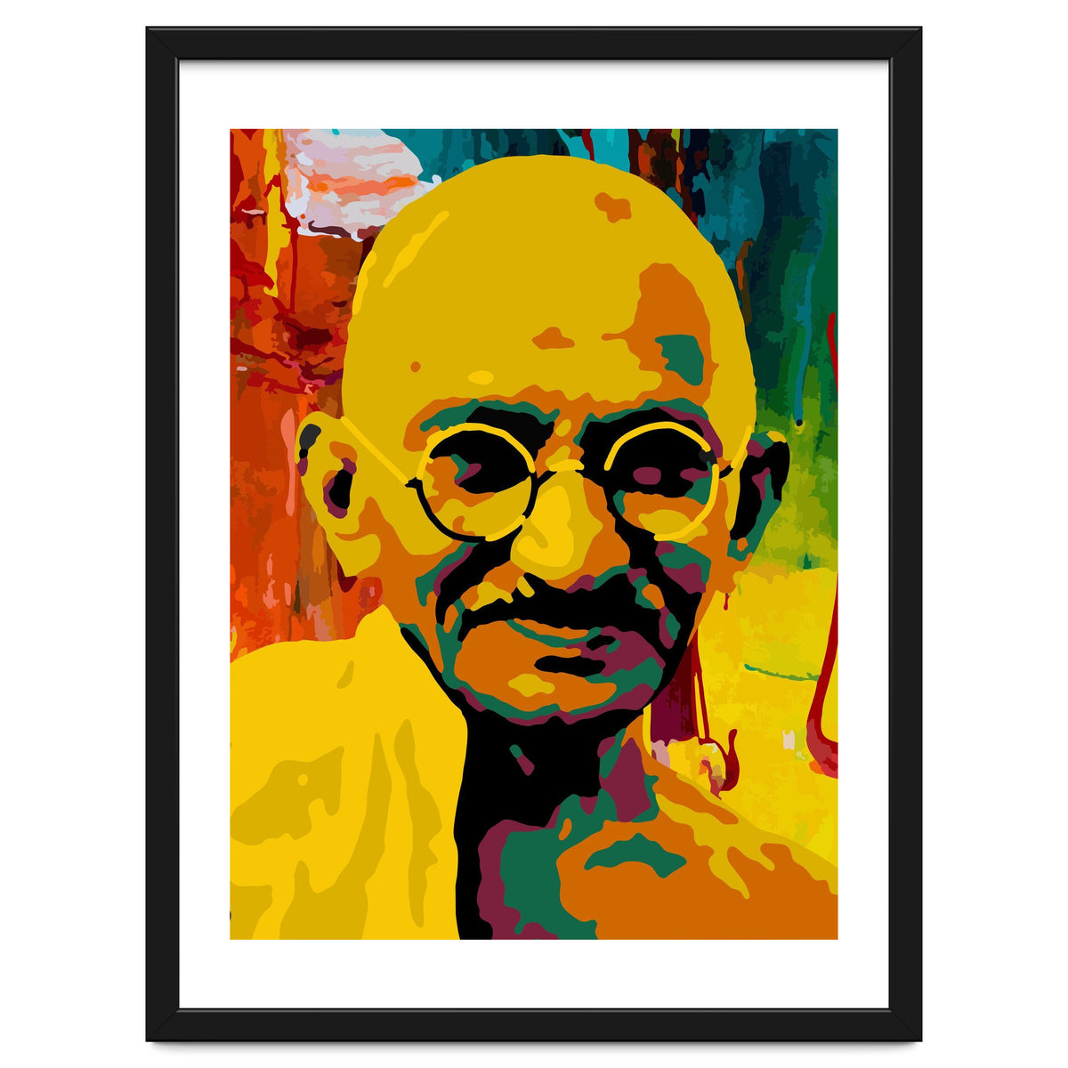 Mahatma Gandhi Colorful Abstract Art