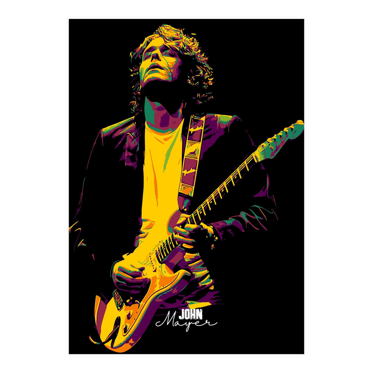 John Mayer American Guitarist Legend in Pop Art (Print Only)