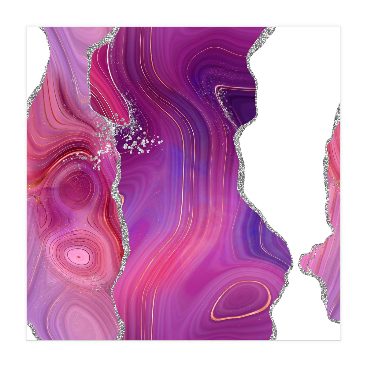 Magenta & Silver Agate Texture 05 (Print Only)
