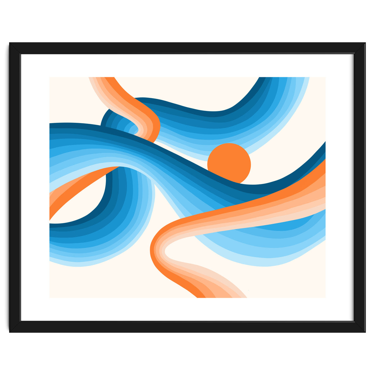 Rise, Abstract Retro Sunrise, Modern Bohemian Space, Concept Graphic Sky, Eclectic Nature