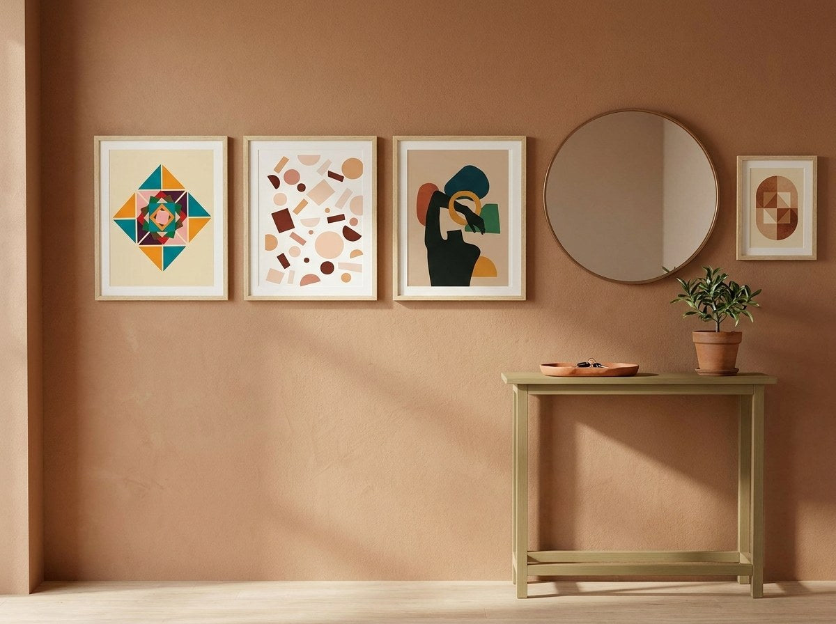 Abstract Geometries Gallery Wall Set arrangement