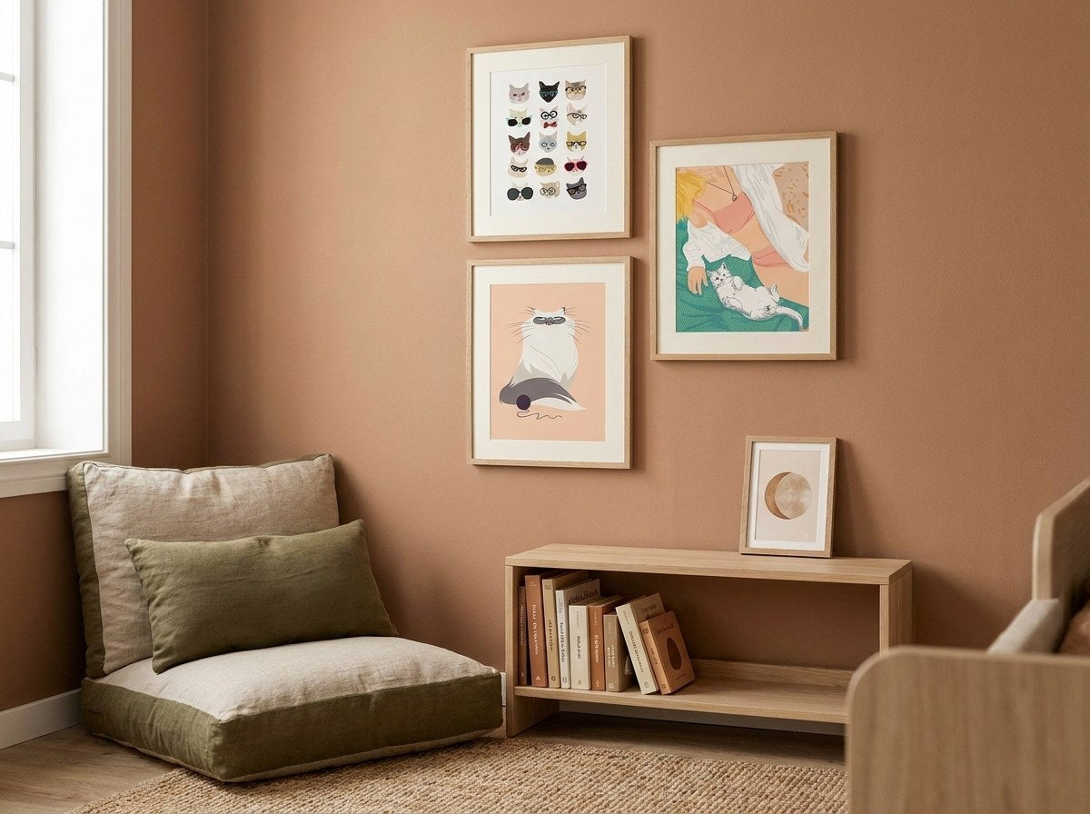 Feline Friends Gallery Wall Set arrangement