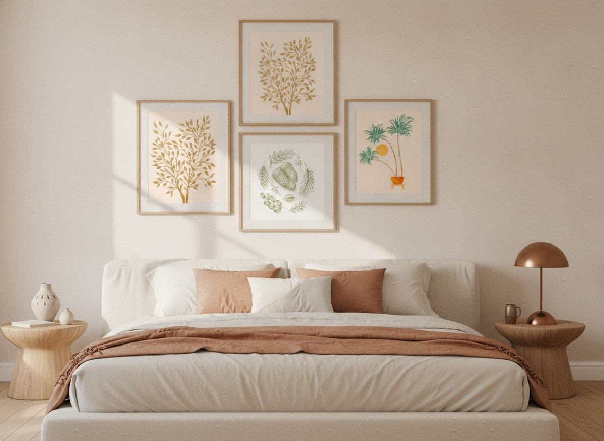 Golden Leaf Whispers Gallery Wall Set arrangement