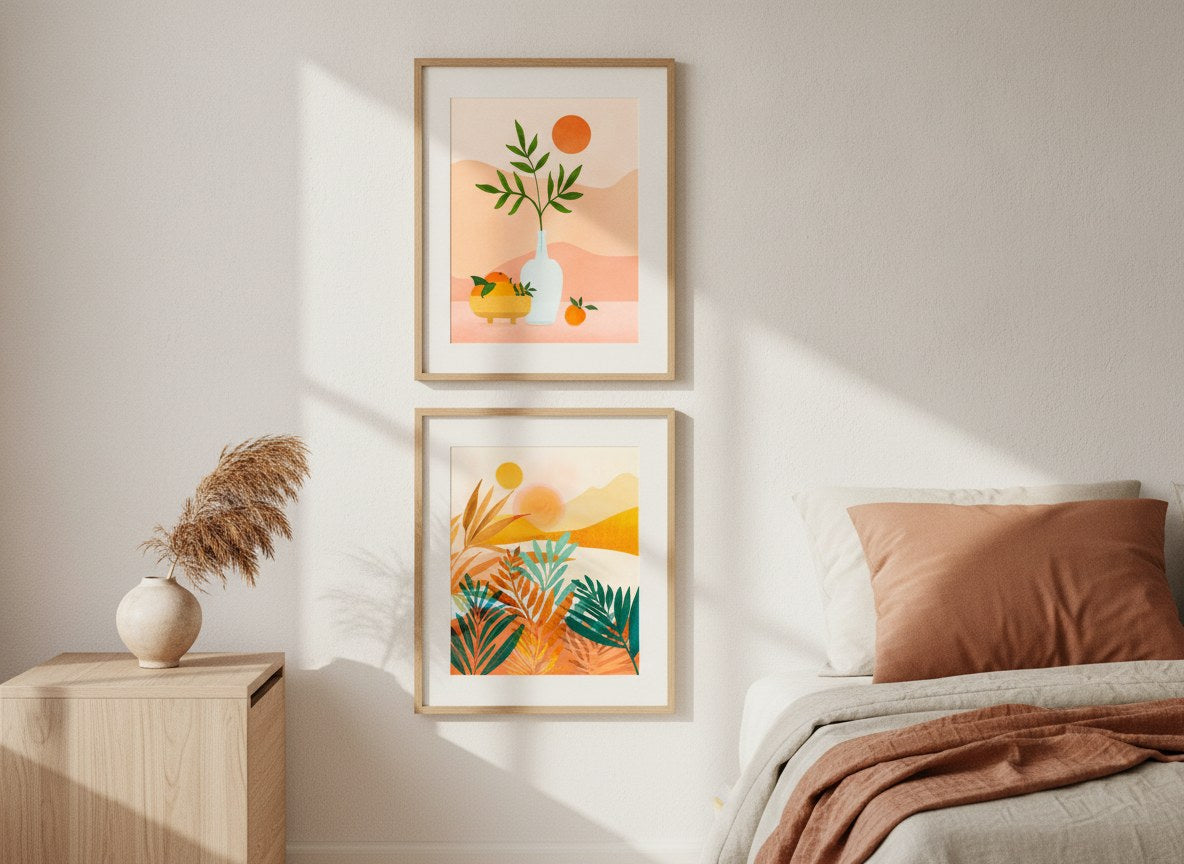 Faded Flora Gallery Wall Set arrangement