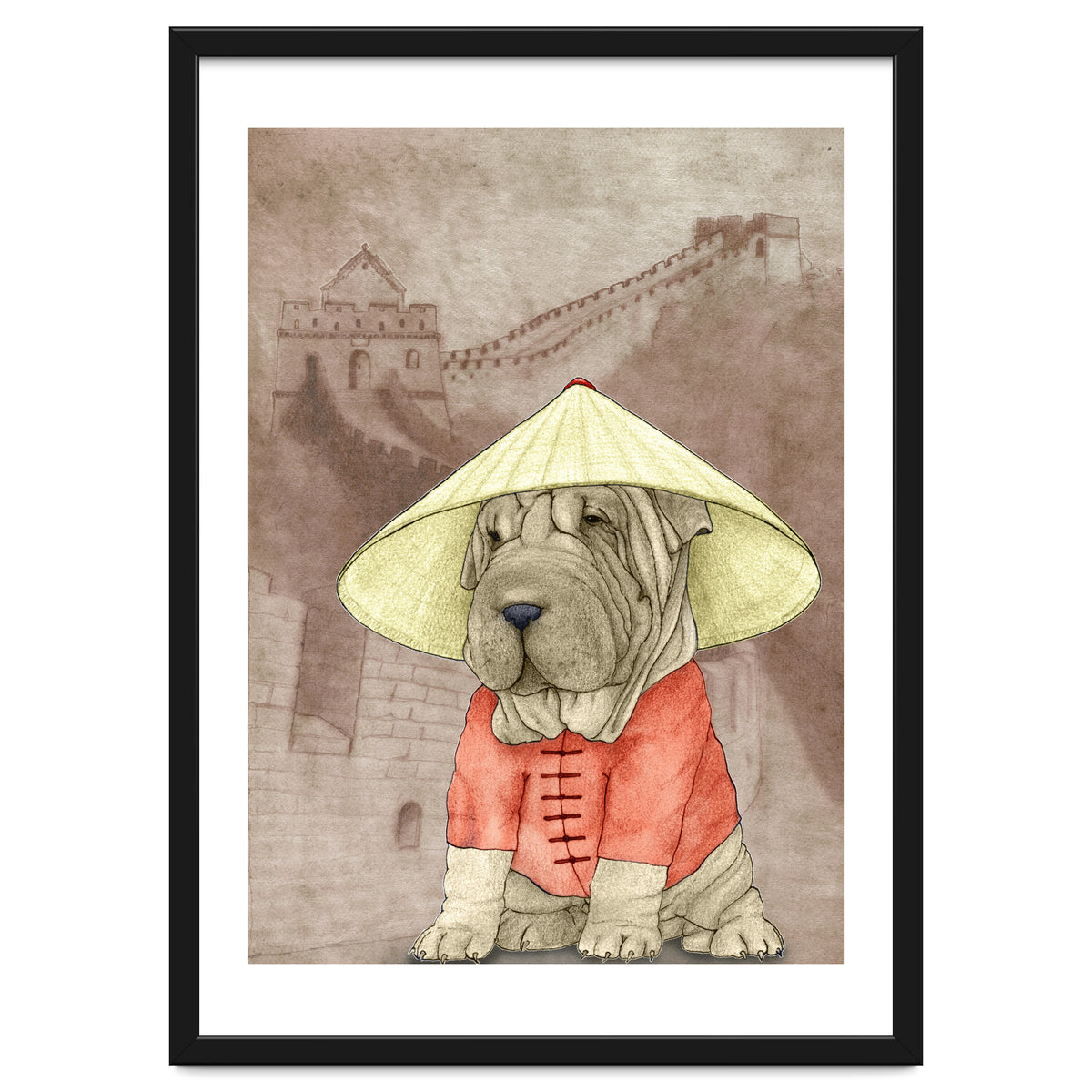 Sharpei With The Great Wall