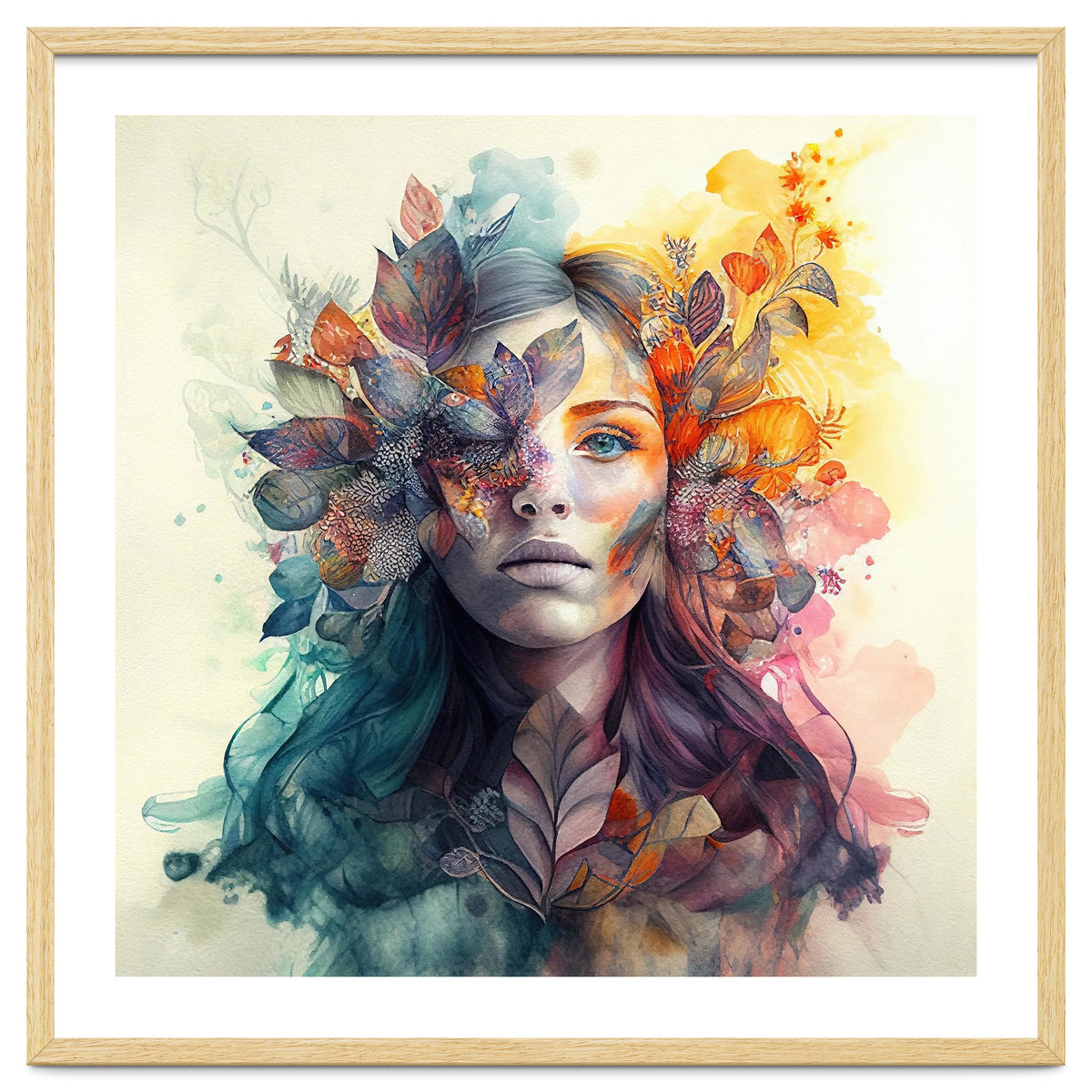 Watercolor Tropical Woman #3