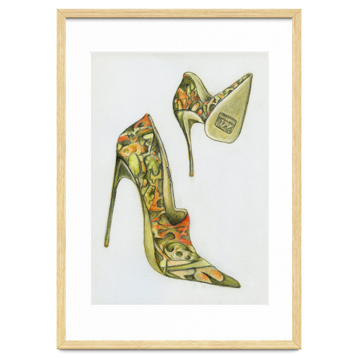 Green stiletto shoes