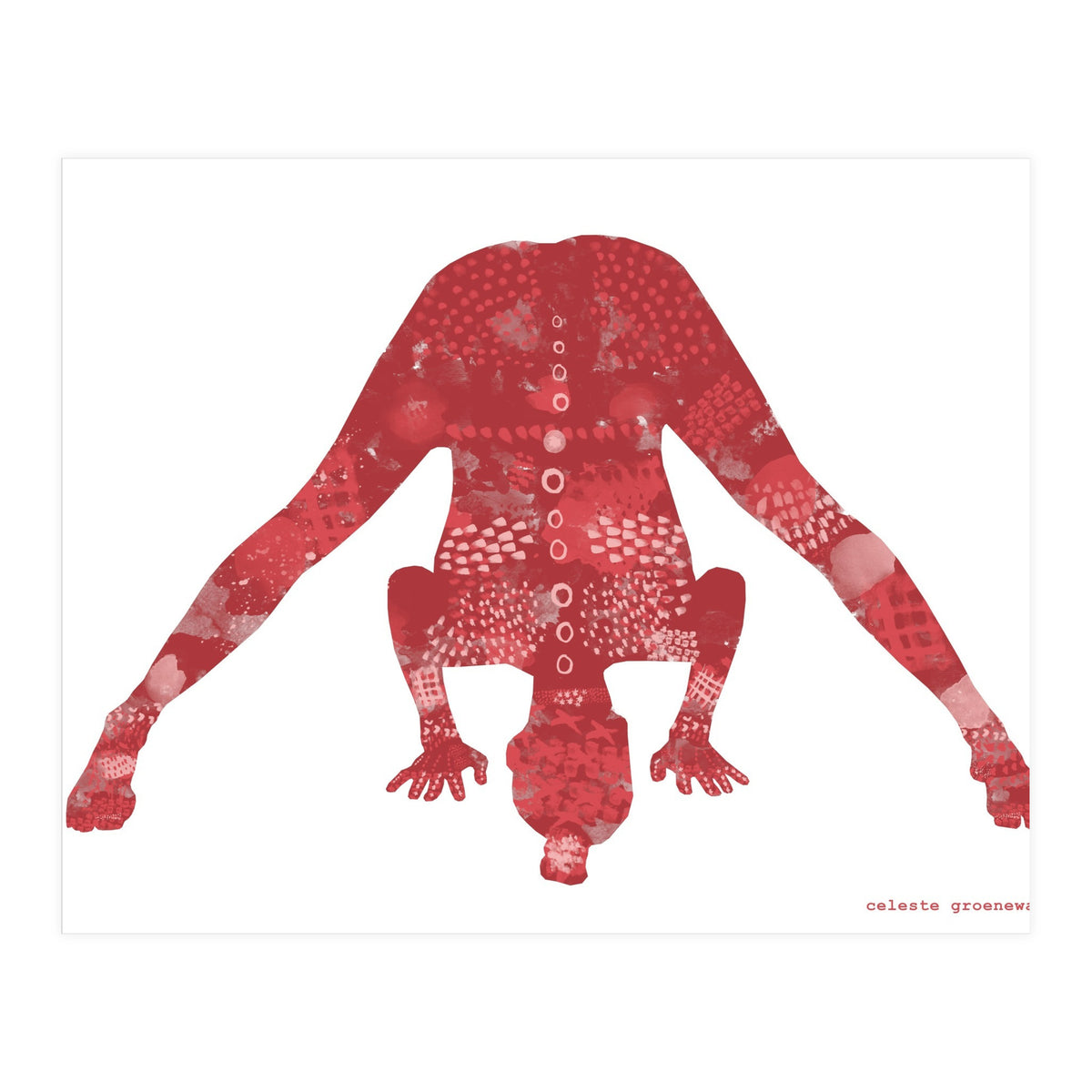 Prasarita Padottanasana in Red (Print Only)