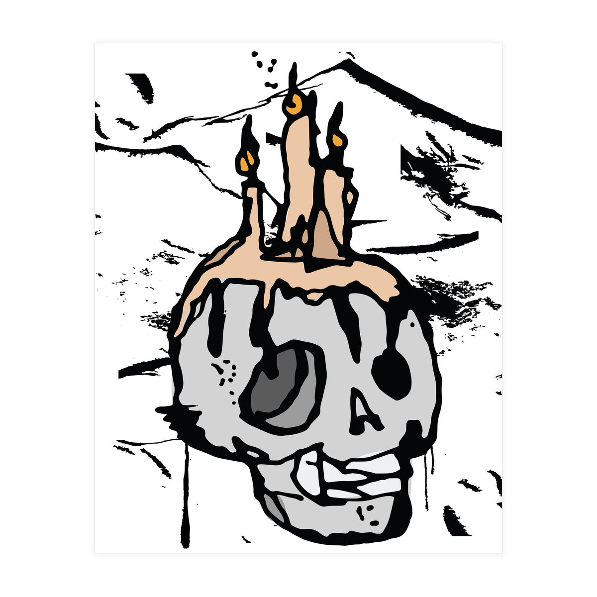 Skull Candlelight Sketch (Print Only)