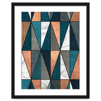 Copper, Marble and Concrete Triangles with Blue