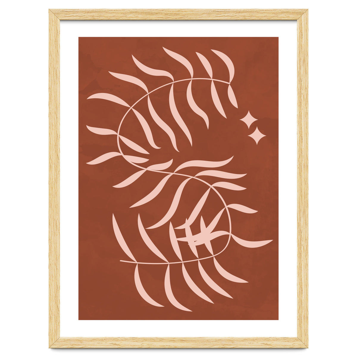 Botanical Palm Leaf Earthy Tones