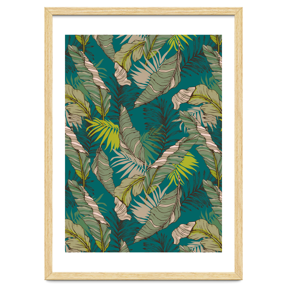 Drawing of wild tropical jungle