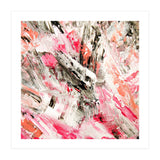 Candy Modern Pink Salmon Black Grey Acrylic Brushstrokes (Print Only) thumbnail