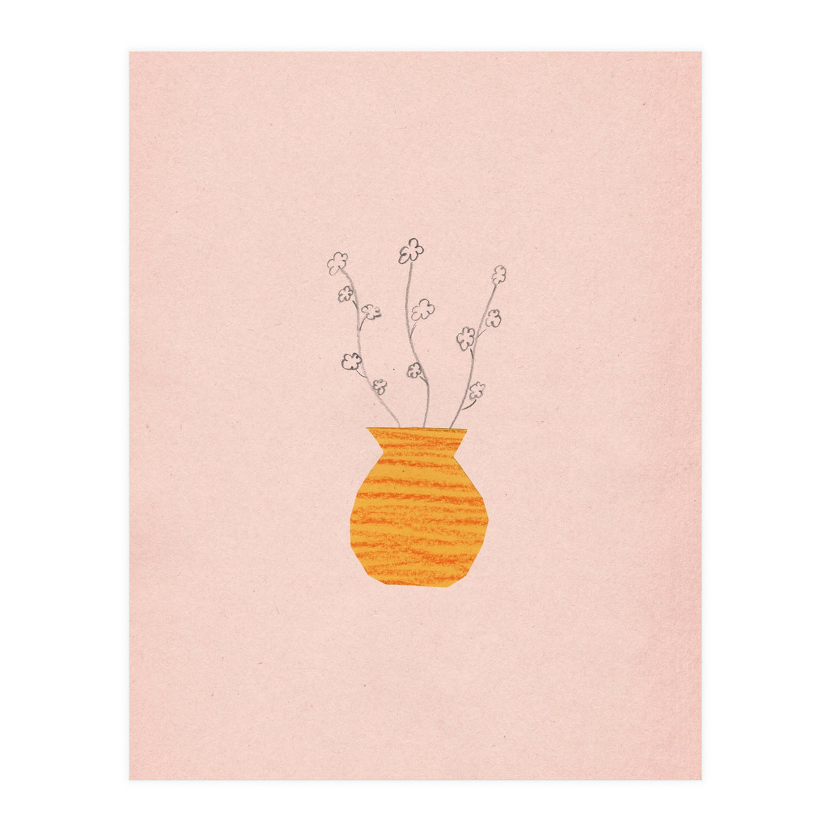 Pink and orange botanical art (Print Only)