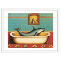 Dolphin In A Bath Folk Art