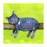 Sleeping cat in purpe (Print Only) thumbnail