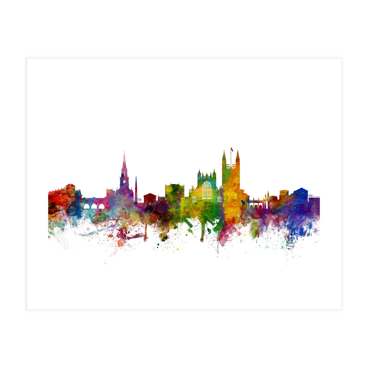 Bath England Skyline Cityscape (Print Only)