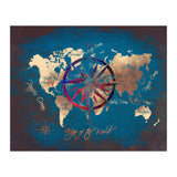 World Map Wind Rose blue (Print Only) thumbnail