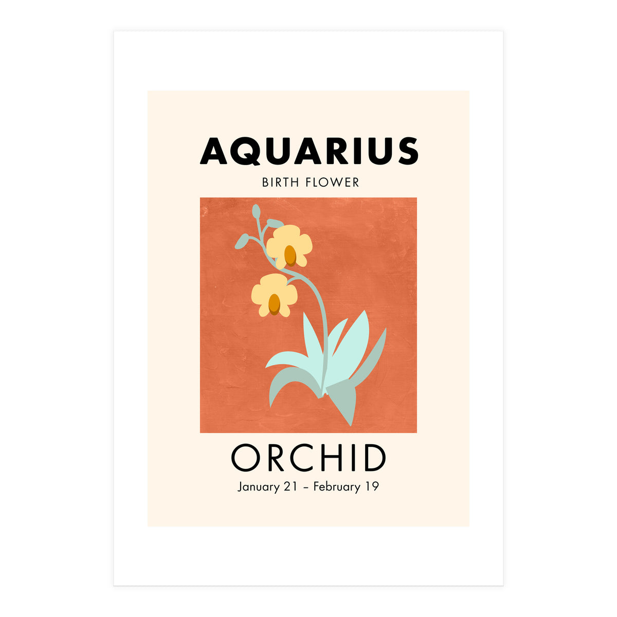 Aquarius Birth Flower Orchid (Print Only)
