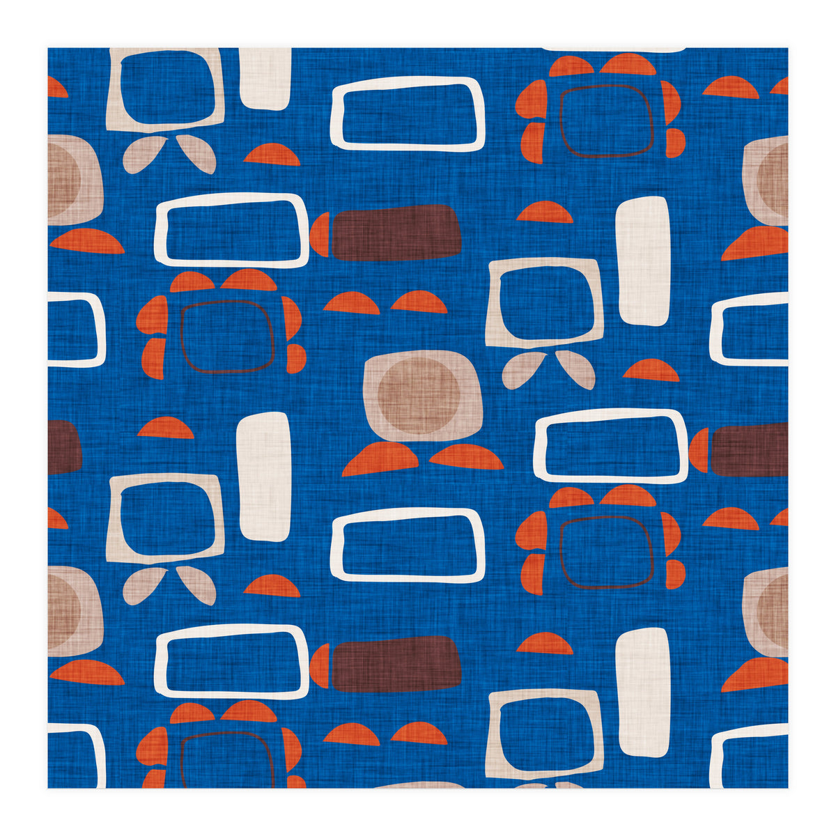 Mod Shapes Blue  (Print Only)