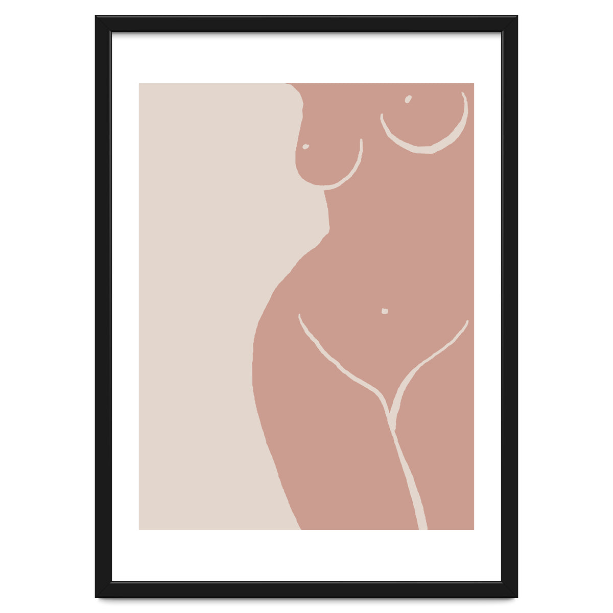 Female nude closeup line-a