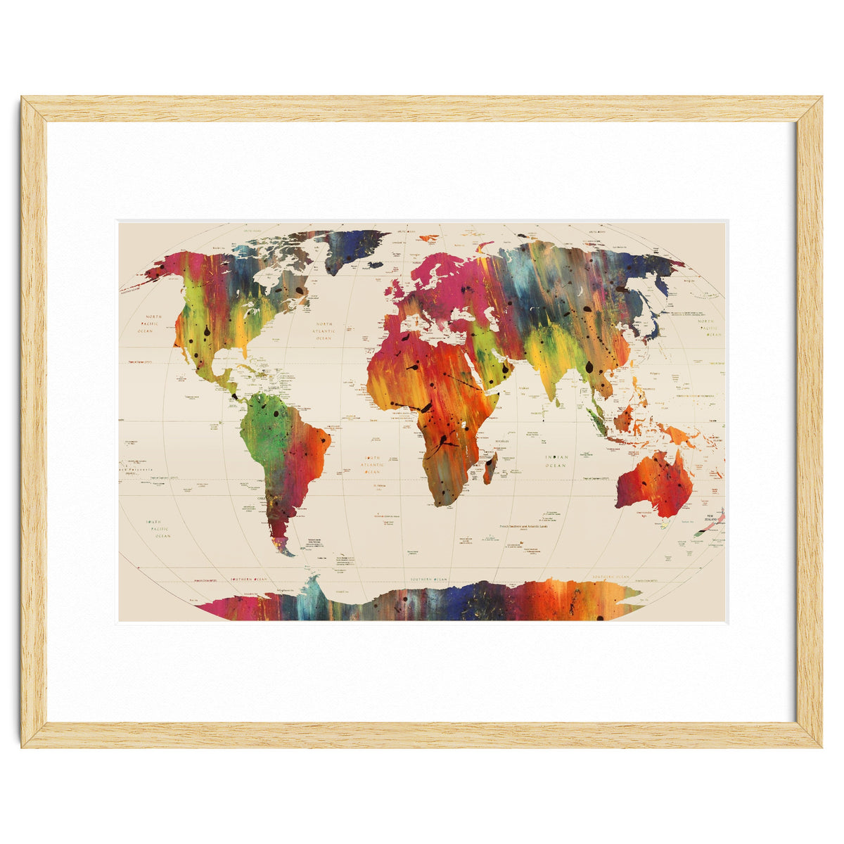 ALLOVER THE WORLD-Painted map