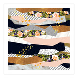 Collage of textured shapes and flowers (Print Only) thumbnail