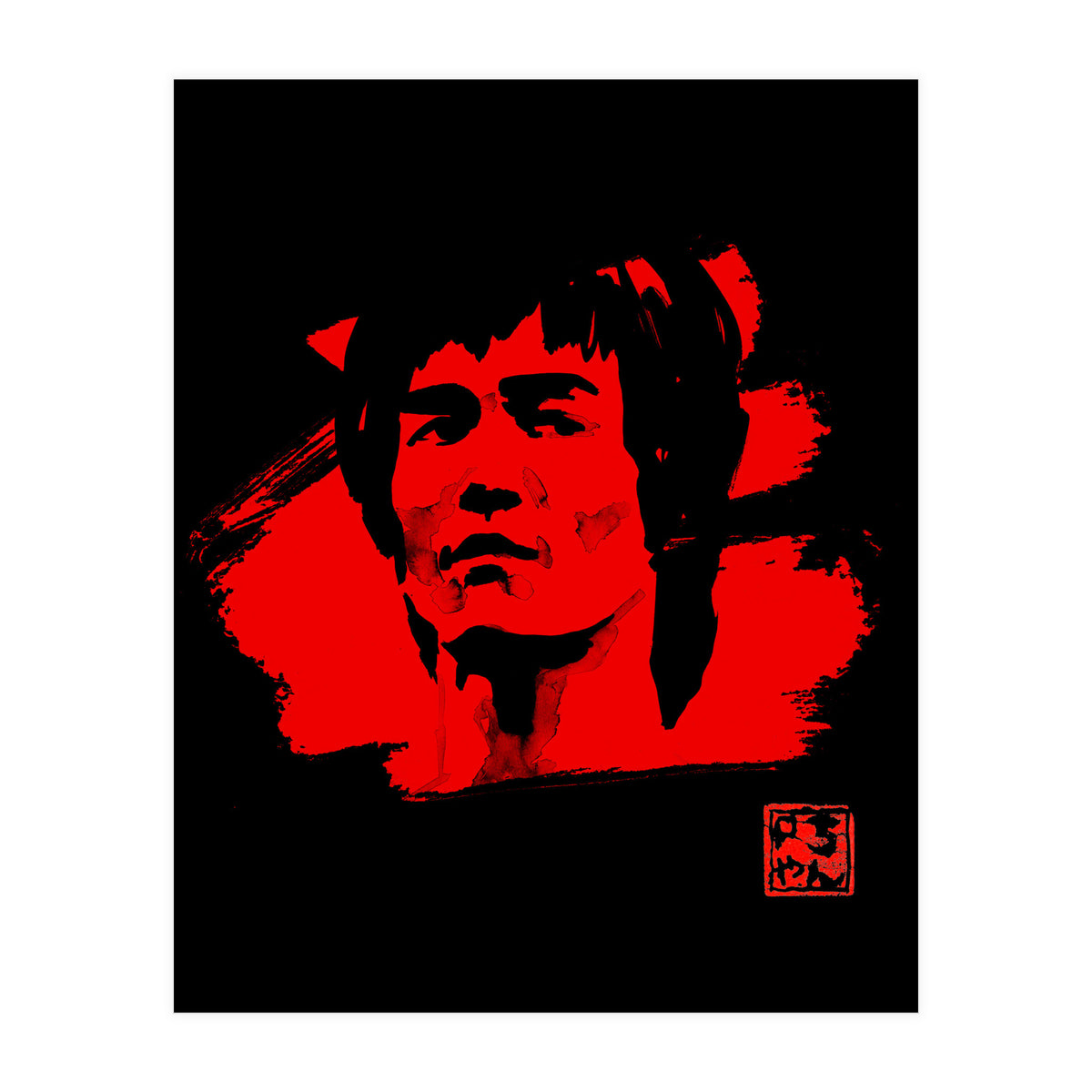 bruce lee in red 02 (Print Only)