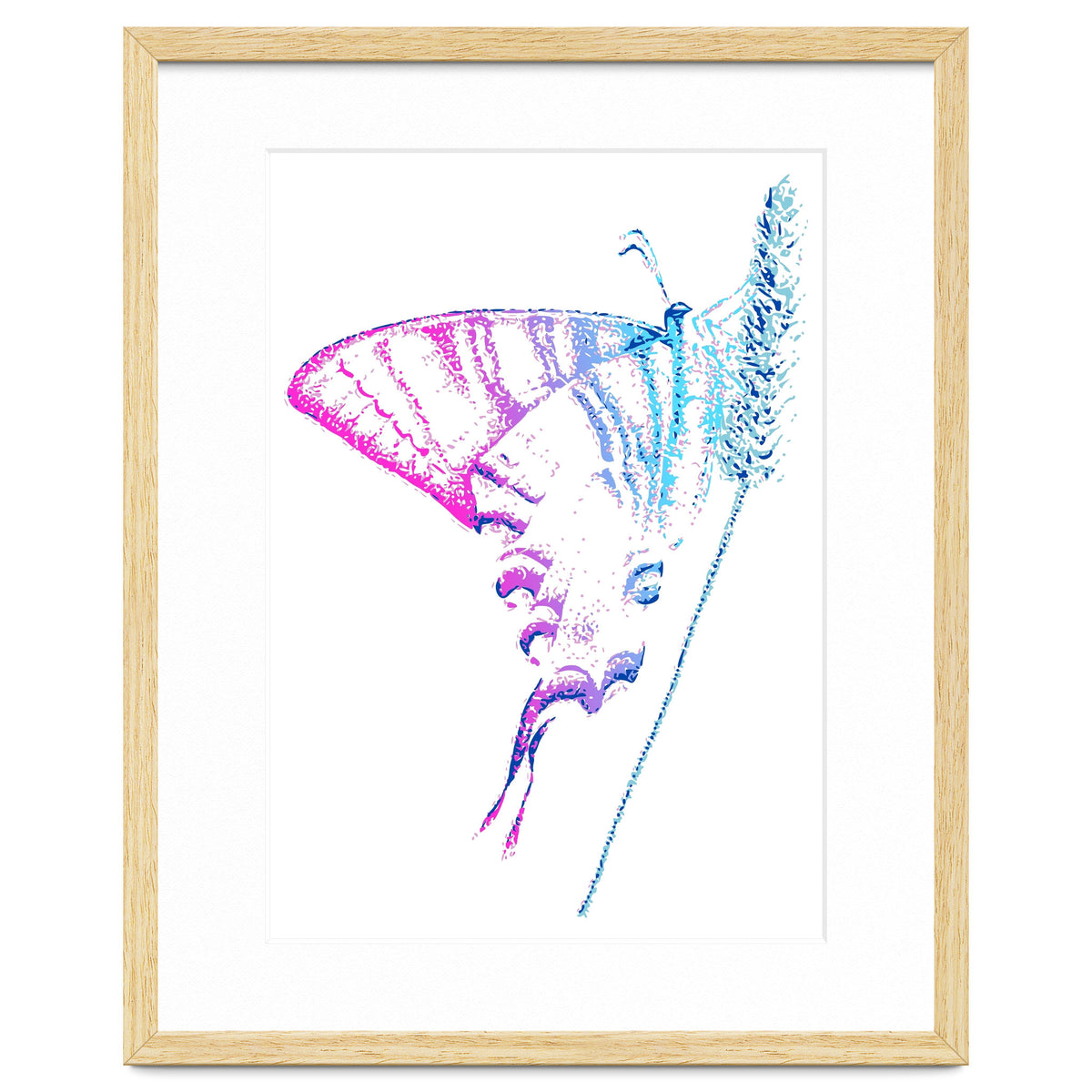 Swallowtail On Grass in Pinquoise