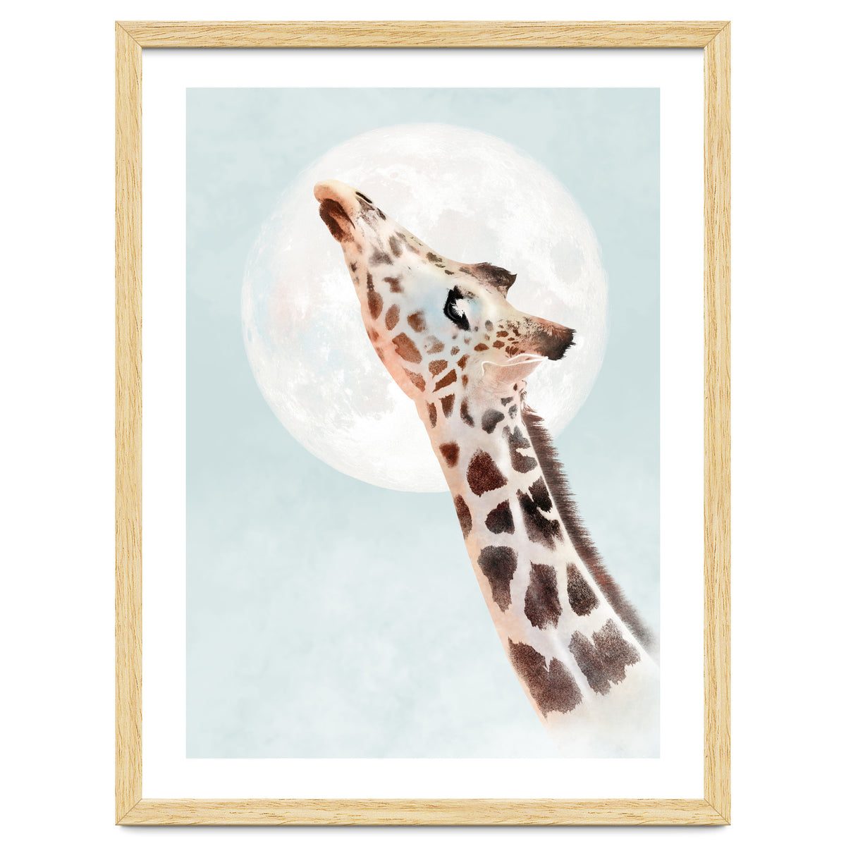 Giraffe And Moon