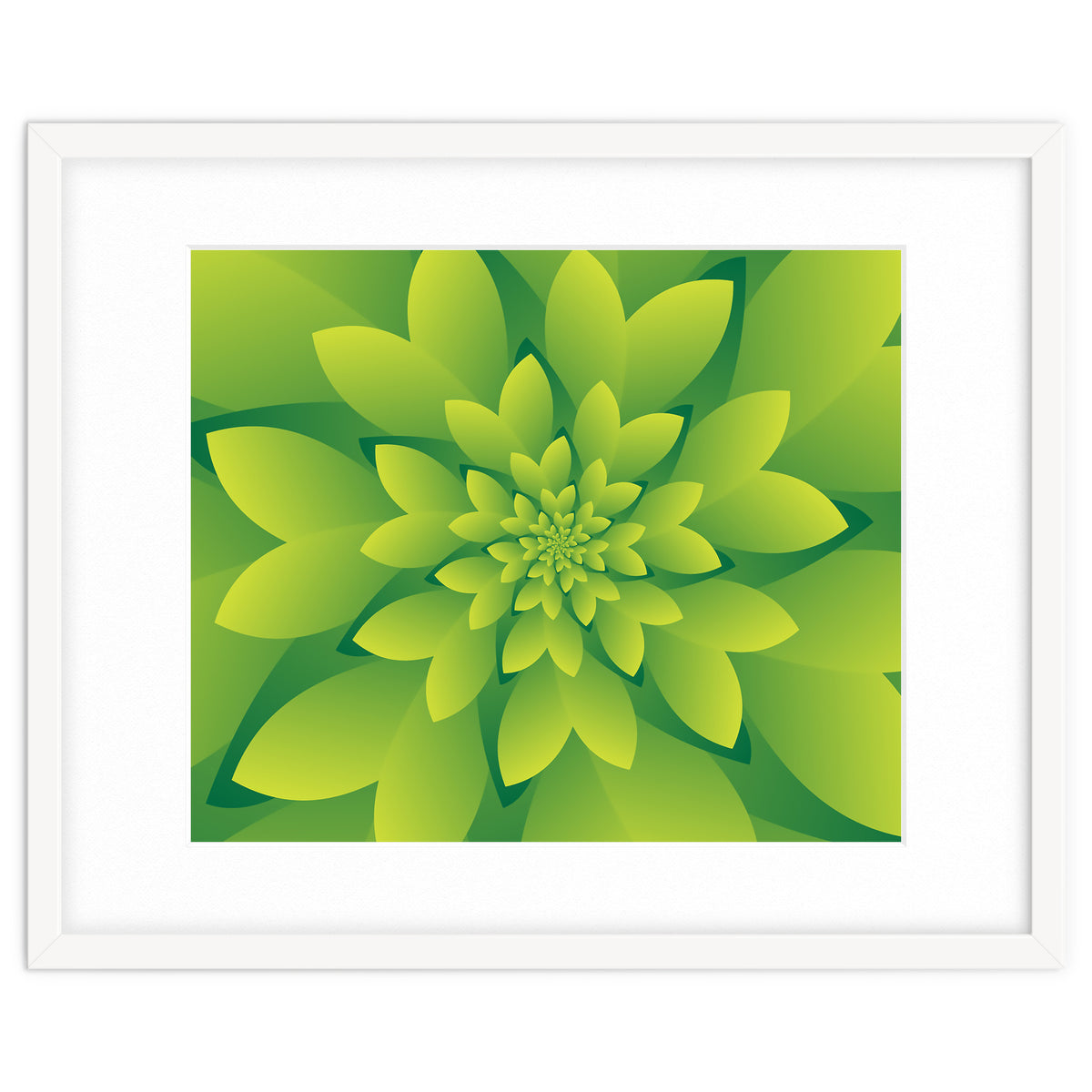 Abstract Green Floral Design 3D ART
