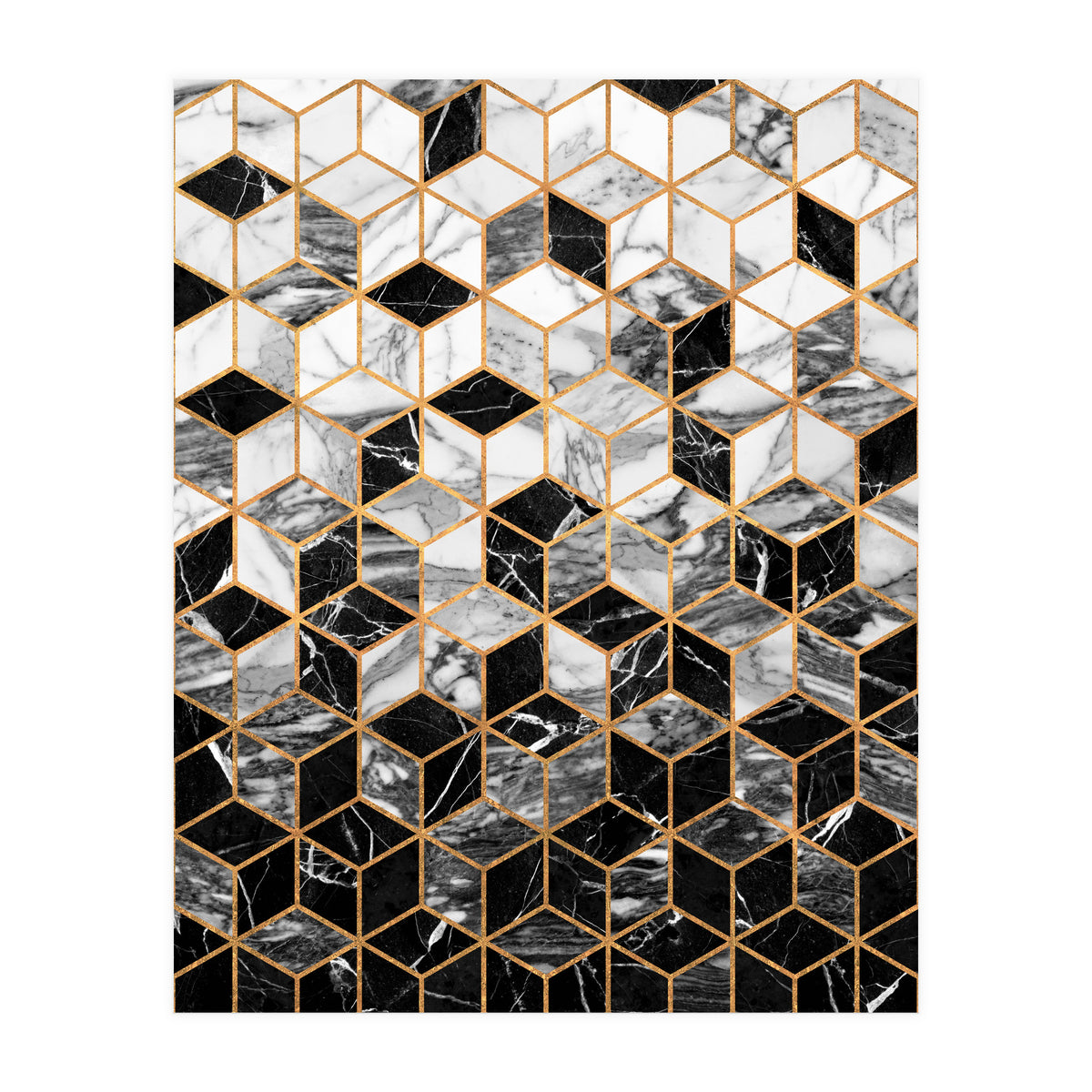 Marble Cubes - Black and White (Print Only)