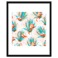 Anaglyph Flamingos with cactus