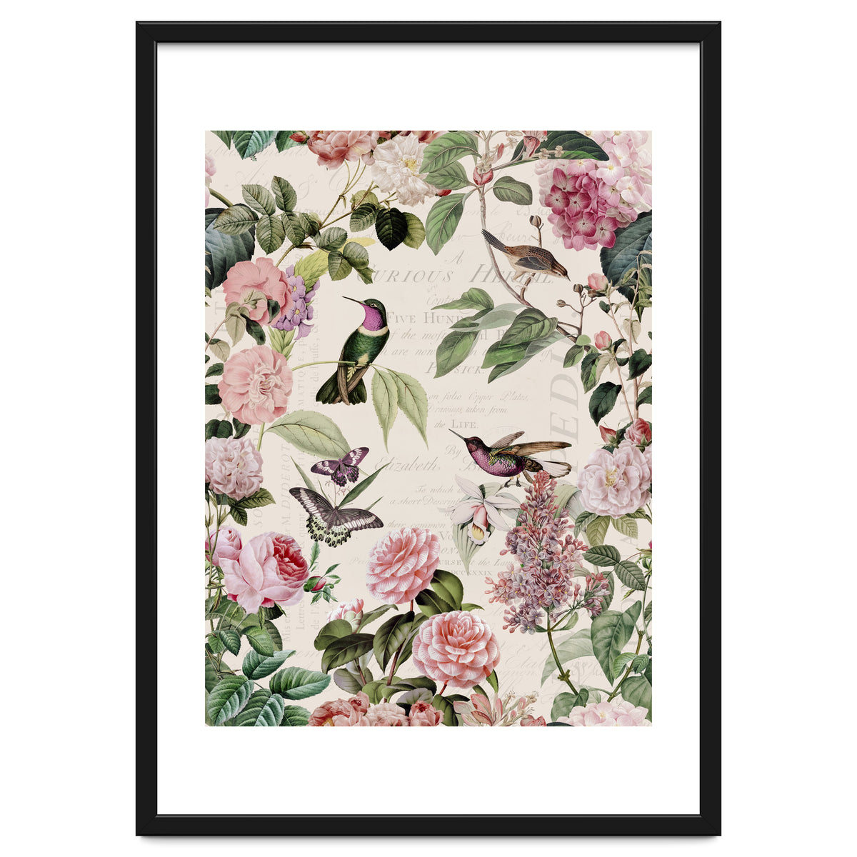 Hummingbirds And Roses