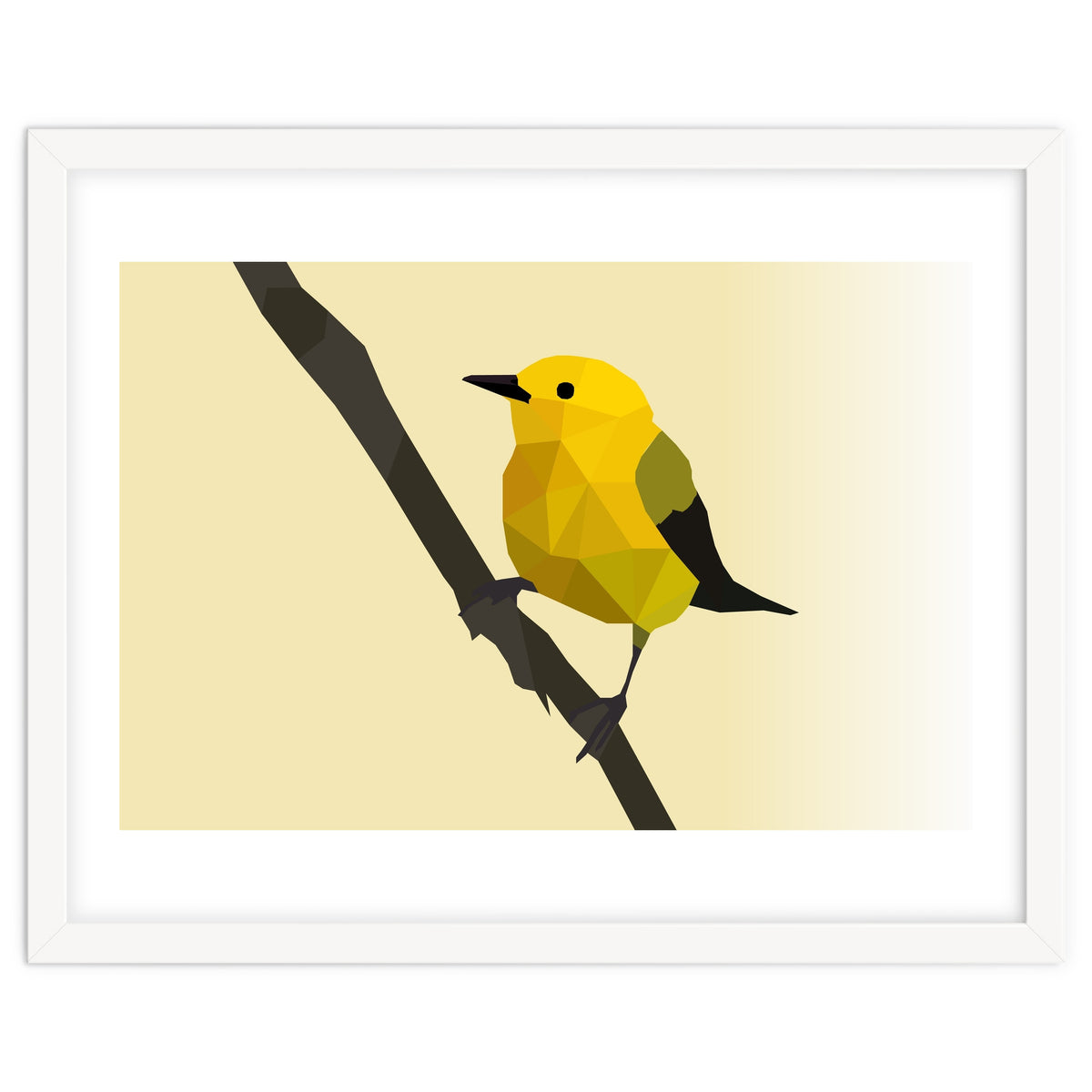 Prothonotary Warbler Low Poly Art