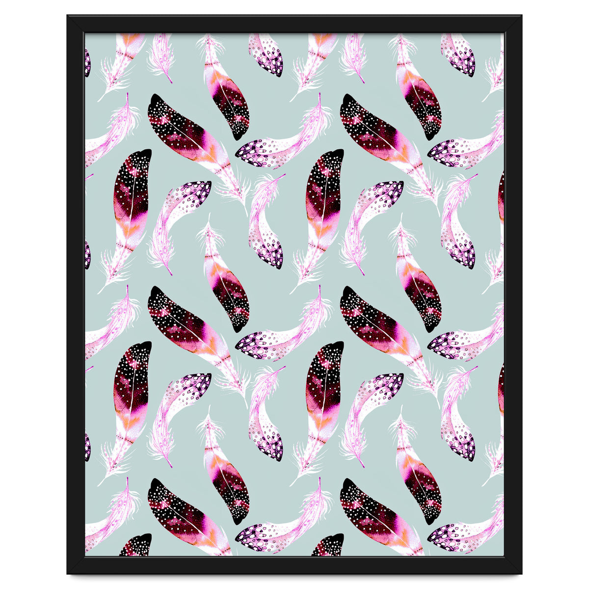 Bohemian pattern of feathers