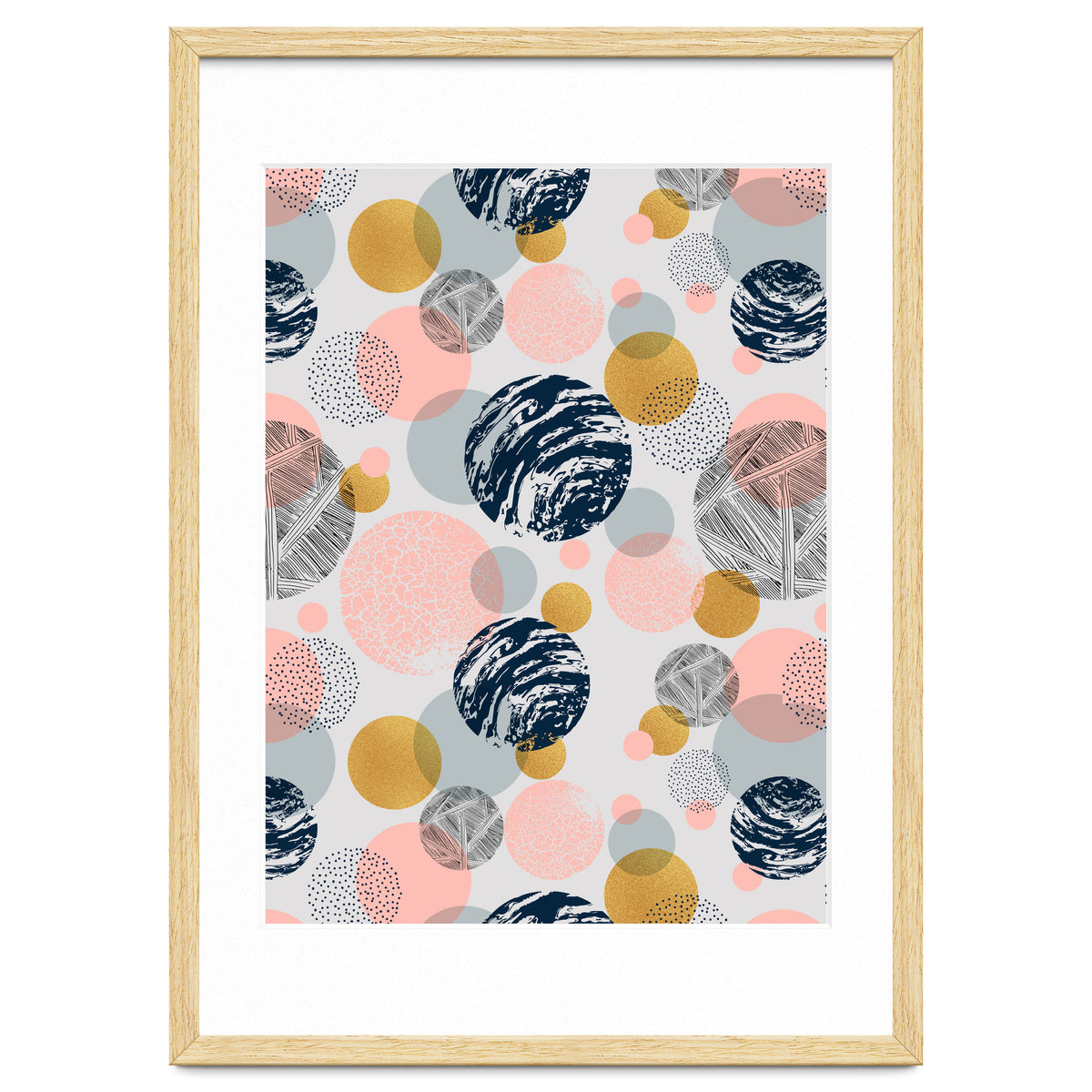 Pattern of abstract textured circles