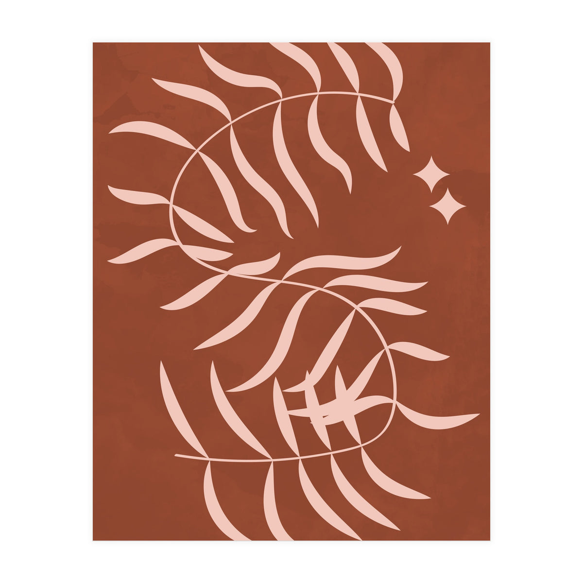 Botanical Palm Leaf Earthy Tones (Print Only)