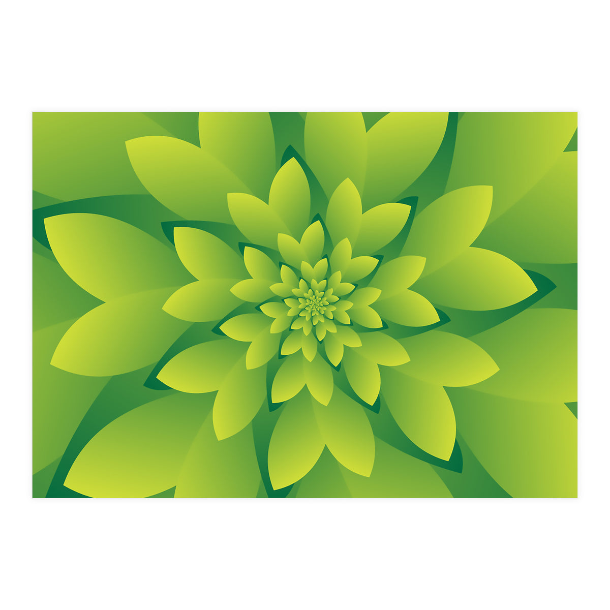 Abstract Green Floral Design 3D ART (Print Only)