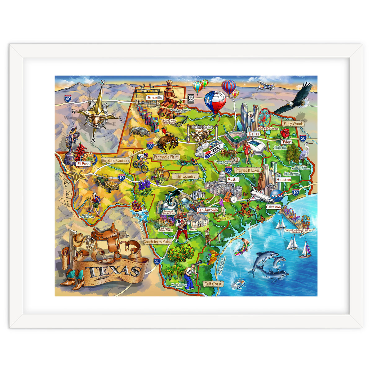 Texas Illustrated Map