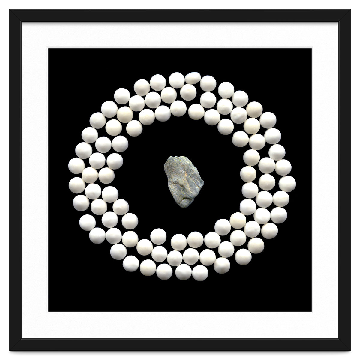 White pearls and stone
