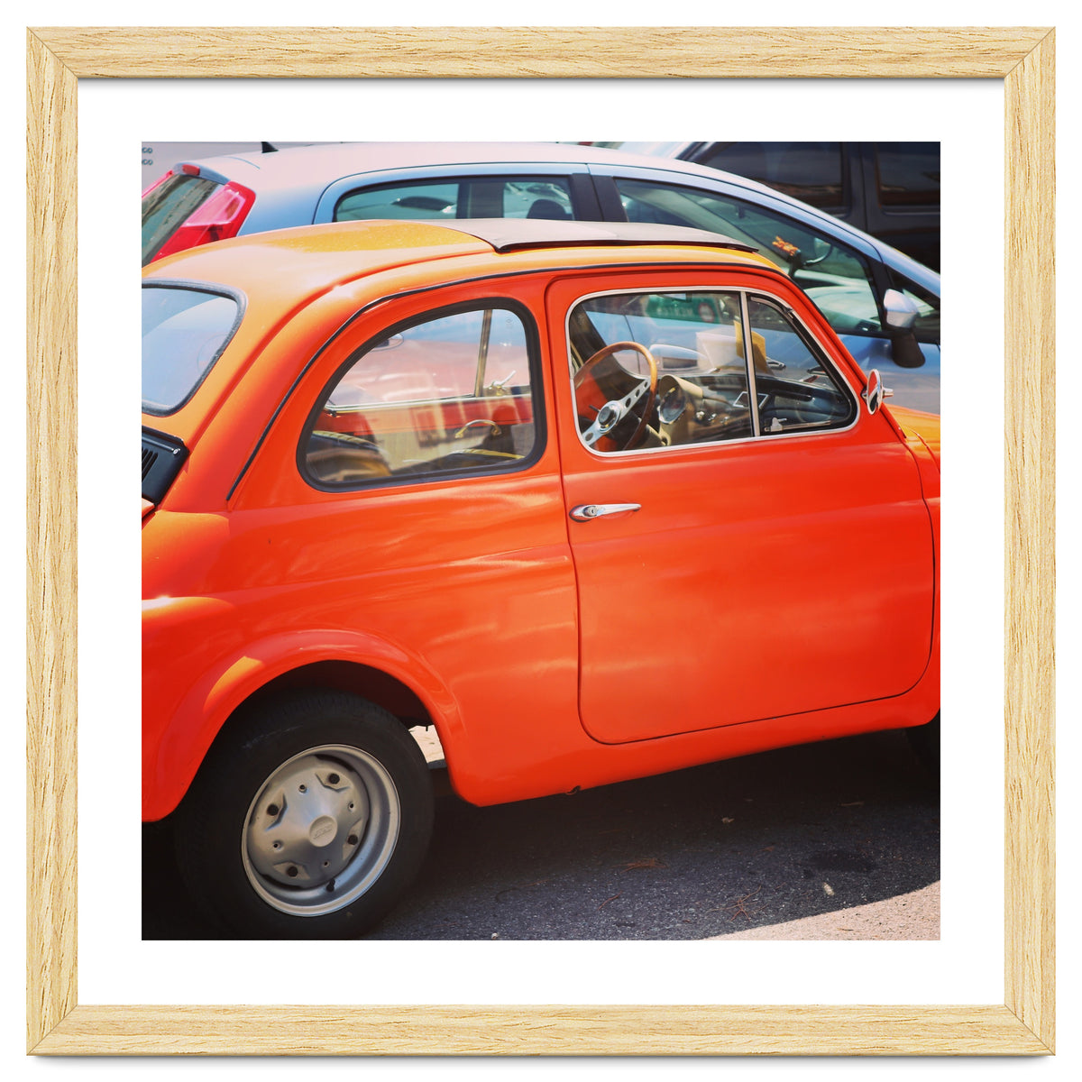Classic orange Fiat 500