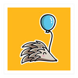Kawaii Cute Hedgehog With Balloon (Print Only) thumbnail